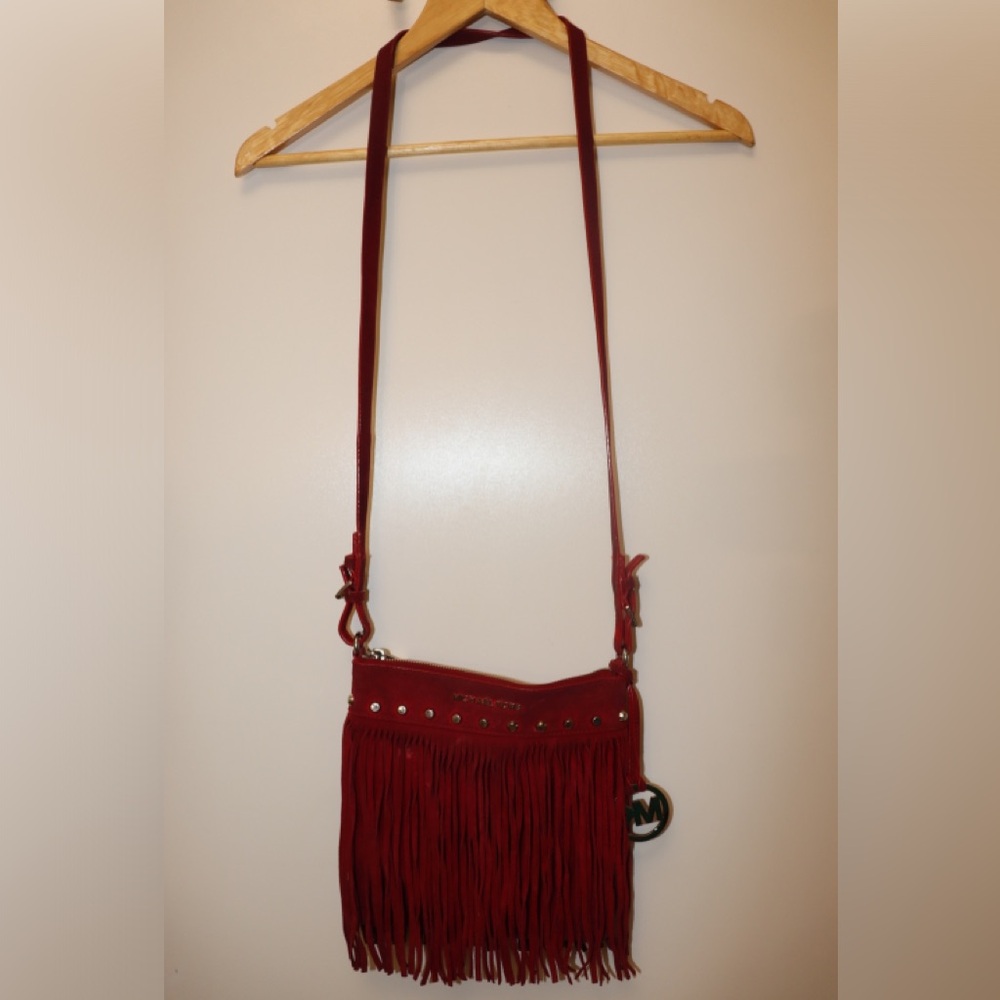 Michael Kors red fringe Crossbody w original dust bag - Picture 6 of 13